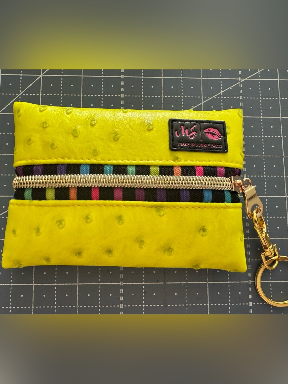 Makeup Junkie Micro zipper pouch with key ring. BRAND NEW!